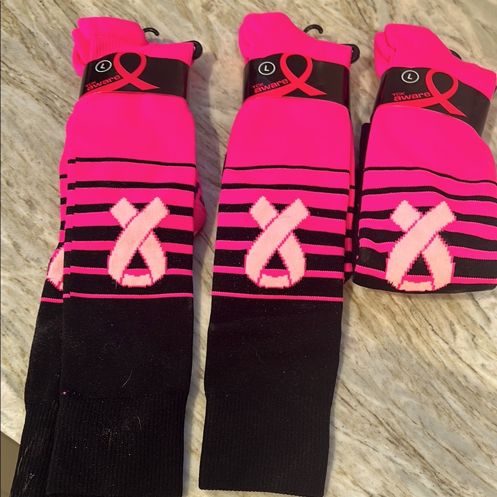 Pink and Black Awareness Socks